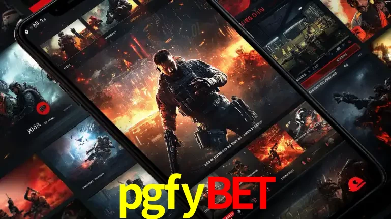 Tela de um celular exibindo uma galeria de jogos de tiro com temática militar, mostrando a variedade de e-sports disponíveis para apostas na plataforma de entretenimento pgfybet.