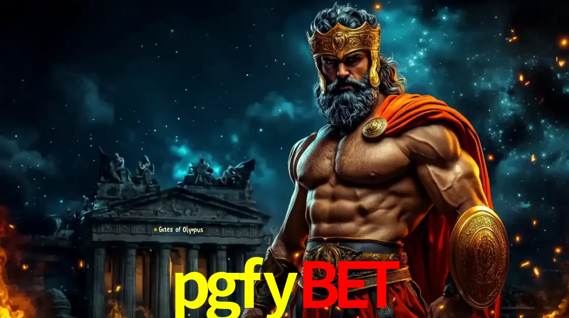 O poderoso Zeus do jogo de slot Gates of Olympus em frente ao seu templo, pronto para lançar multiplicadores divinos e prêmios épicos no cassino online pgfybet.