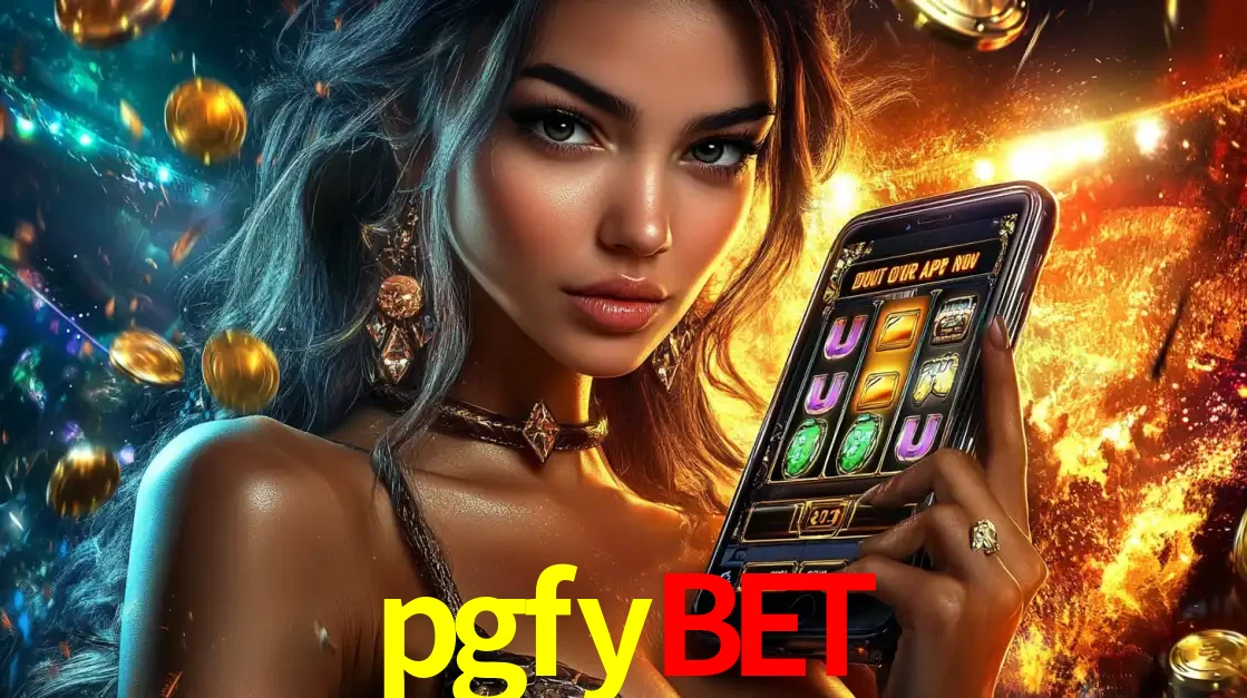 Mulher elegante mostrando um jogo de caça-níqueis em seu smartphone, destacando a experiência de cassino móvel oferecida pelo aplicativo pgfybet.